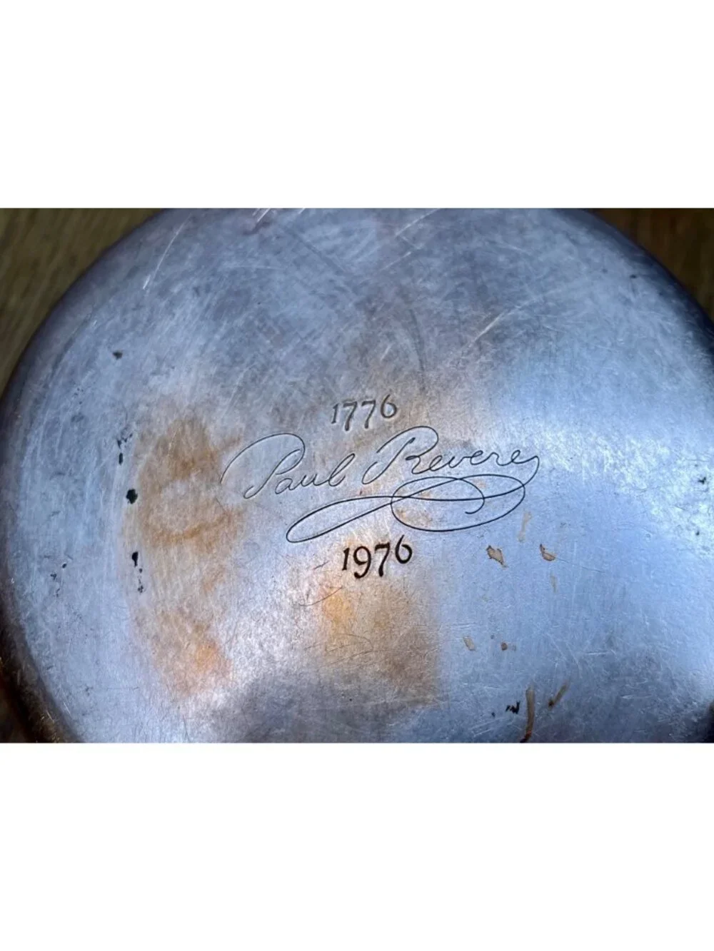 Vintage  Paul Revere Ware  1 quart  Copper Saucepan With Lid Bicentennial Brass
